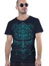 men dark blue psychedelic t-shirt